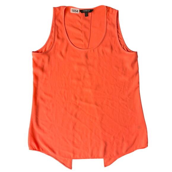 Express Split Back Women’s Sleeveless See Through Tank Top size S, Neon Orange - Picture 1 of 7